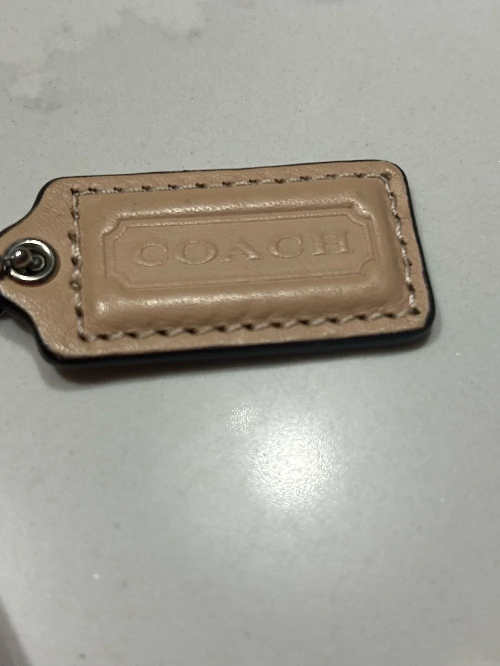 Coach Red Patent Wristlet with Beige Trim